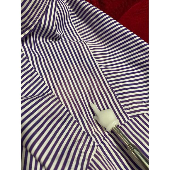 Ralph Lauren Long Sleeve Button Down Shirt Men’s XL Purple White Stripe Slim Fit - Picture 4 of 10